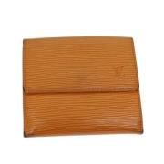 Pre-owned Leather wallets Louis Vuitton Vintage , Orange , Dames