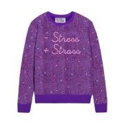 Zachte Multicolor Trui met Strass MC2 Saint Barth , Purple , Dames