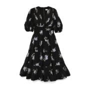 Bloemenprint Plissé Jurk Zimmermann , Black , Dames