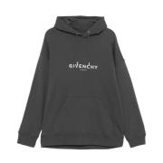 Hoodie met logo-print Givenchy , Gray , Heren