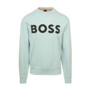 Basis Crewneck Sweatshirt voor Mannen Hugo Boss , Green , Heren