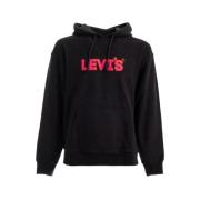 Zwarte Grafische Hoodie Levi's , Black , Heren