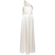 Witte Een-Schouder Zijden Jurk Max Mara , White , Dames