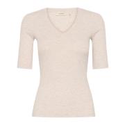 Melange V T-Shirt Top InWear , Beige , Dames