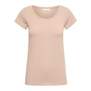 Eenvoudige Ronde Hals T-Shirt Sphinx InWear , Beige , Dames