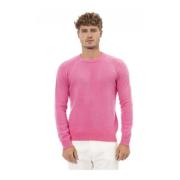 Ronde Hals Lange Mouw Trui Alpha Studio , Pink , Heren