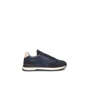 Blauwe Leren en Suède Sneakers Nerogiardini , Blue , Heren