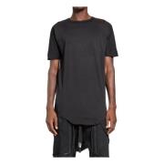 Gebogen Lang T-Shirt Zwart Katoen Jersey Boris Bidjan Saberi , Black ,...