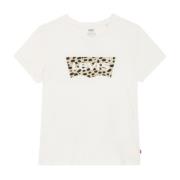 Luipaardprint Perfecte Tee voor Vrouwen Levi's , White , Dames