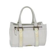 Pre-owned Leather handbags Burberry Vintage , White , Dames