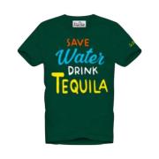 Korte mouw tee Save water tequila MC2 Saint Barth , Green , Heren