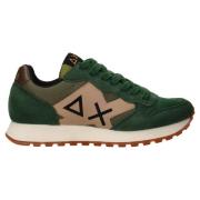 Groene Tom Solid Sneakers voor Heren Sun68 , Green , Heren