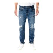 Donkerblauwe Tapered Fit Jeans Edwin , Blue , Heren