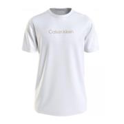 Heren Logo Crew Neck T-Shirt Calvin Klein , White , Heren