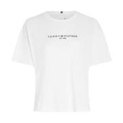 Relaxed Tee voor Vrouwen Tommy Hilfiger , White , Dames