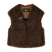 Faux Fur Boxy Vest Luisa Cerano , Brown , Dames