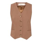 Klassieke Vest met V-Hals en Knopen InWear , Brown , Dames