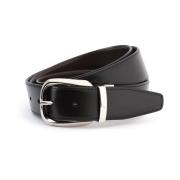 Omkeerbare Sport Kalfsleren Riem Testoni , Black , Unisex