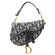 Pre-owned Canvas shoulder-bags Dior Vintage , Blue , Dames