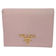 Pre-owned Leather wallets Prada Vintage , Pink , Dames