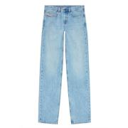 Lichtblauwe Denim Macro Broek Diesel , Blue , Heren