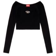 Zwarte Longsleeve Top Diesel , Black , Dames