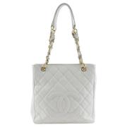 Pre-owned Leather chanel-bags Chanel Vintage , White , Dames