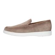 Beige Suède Loafers met Sportieve Look Giorgio , Beige , Heren