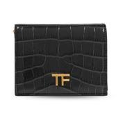 Leren portemonnee Tom Ford , Gray , Dames