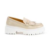 Chunky Loafer met Logo Gesp Testoni , Beige , Dames