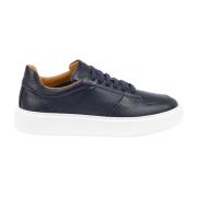 Retro Court Sneaker Unlined Deer Testoni , Blue , Heren