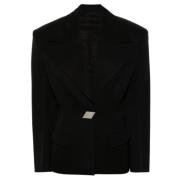 Zwarte Klassieke Blazer Jas The Attico , Black , Dames