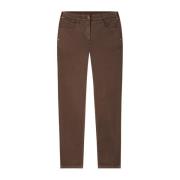 Stretch Katoenen Jeans met Elastische Tailleband Luisa Cerano , Brown ...