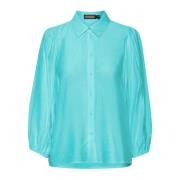 Feminine Blouse met Pofmouwen Sea Jet Soaked in Luxury , Blue , Dames