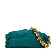 Pre-owned Leather clutches Bottega Veneta Vintage , Blue , Dames