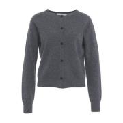 Wol Cardigan & T-shirt Set Kaos , Gray , Dames