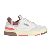 Leren en suède sneakers met logo Autry , Multicolor , Dames