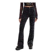 Bedrukte zwarte jeans met ritssluiting Desigual , Black , Dames