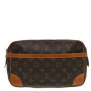 Pre-owned Canvas clutches Louis Vuitton Vintage , Brown , Dames