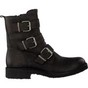 Zwarte Bikerboot met Metalen Accenten Cashott , Black , Dames