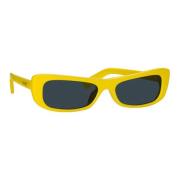 Gele Cat-Eye Zonnebril met Grijze Lens Jacquemus , Yellow , Dames