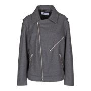 Antraciet Wol Bikerjas Mauro Grifoni , Gray , Dames