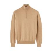 Bruine Half-Zip Sweater Loro Piana , Brown , Heren