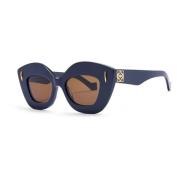 Blauwe Cat-Eye Zonnebril met Bruine Lens Loewe , Blue , Dames