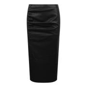 Ruche Rok met Geplooide en Gedrapeerde Detail Paco Rabanne , Black , D...