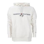 Witte Logo Hoodie Sweater Tommy Hilfiger , White , Heren