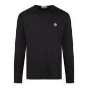 Katoenen Longsleeve T-Shirt Fw24 Stone Island , Black , Heren