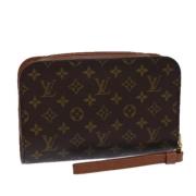 Pre-owned Canvas clutches Louis Vuitton Vintage , Brown , Dames