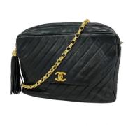 Pre-owned Leather chanel-bags Chanel Vintage , Black , Dames