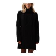 Zwarte Kabel Gebreide Mini Jurk Notre-v , Black , Dames